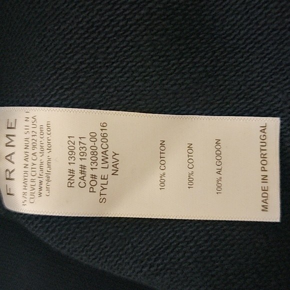 Frame Ritz Paris Concierge Crewneck Sweatshirt in Navy Medium - Picture 5 of 5